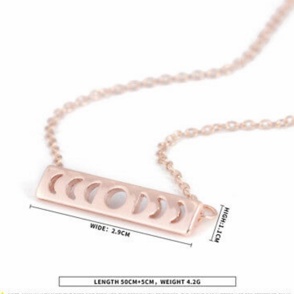 3/$30 NEW! Dainty Moon Phase Necklace Bar Pendant - Picture 4 of 5